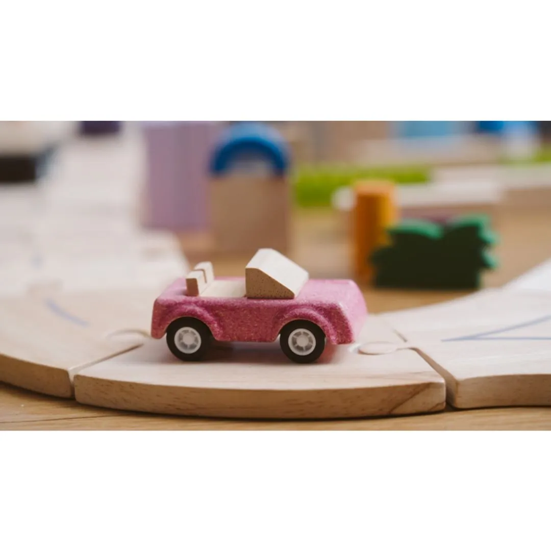 PlanToys Sports Car rose voiture en bois dès 3 ans