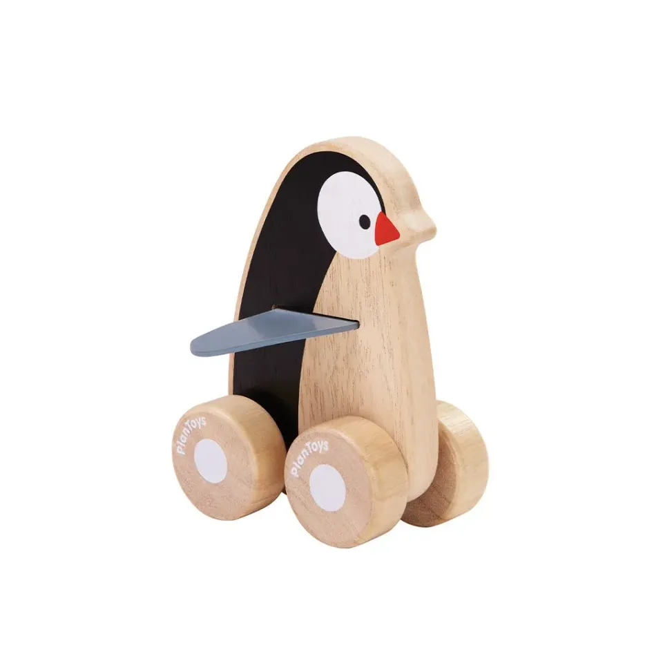 PlanToys Penguin Wheelie pingouin à pousser dès 12 mois