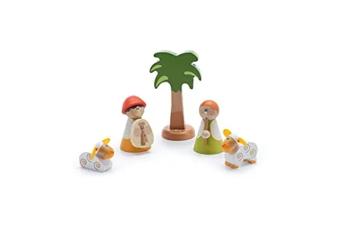 Trudi Sevi Classique crèche bergers musiciens bois 5 pièces