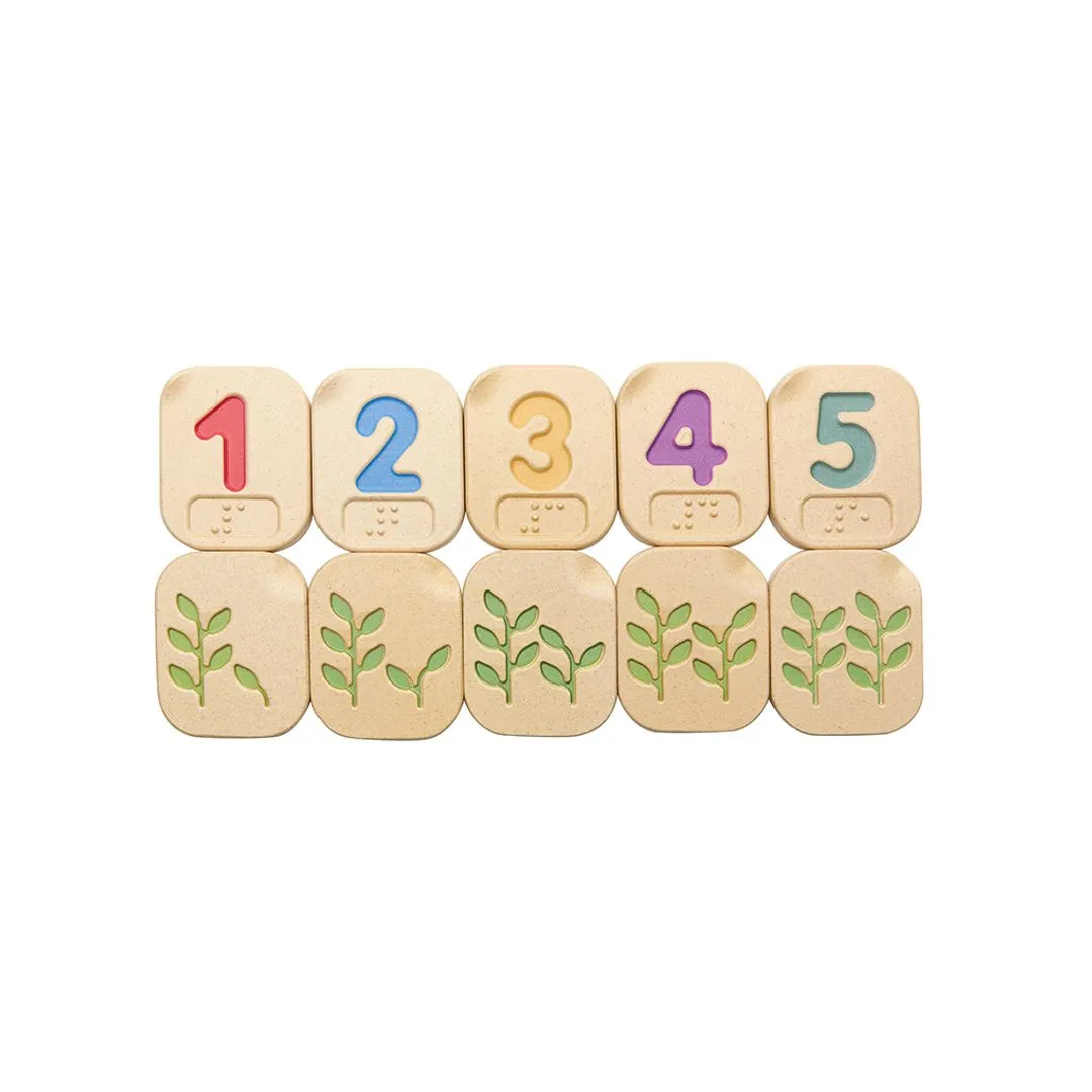 PlanToys Braille Numbers chiffres braille bois 1-10 2 ans