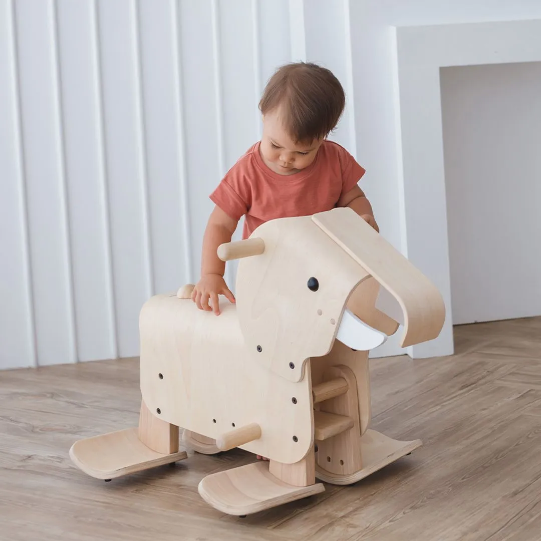PlanToys Walking Elephant éléphant porteur bois 2 ans+