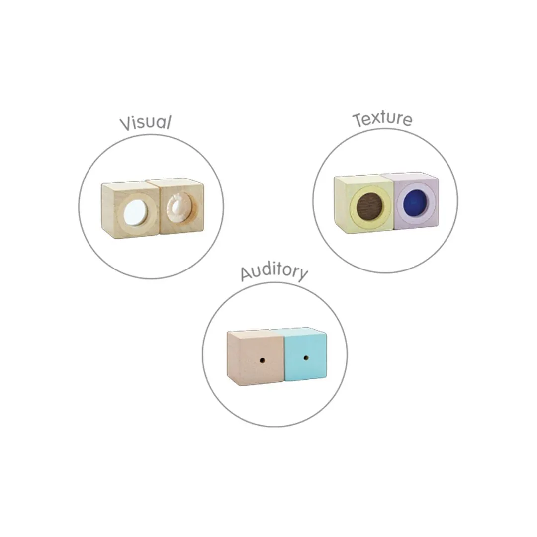 PlanToys Sensory Blocks cubes sensoriels 6 pièces dès 12 mois