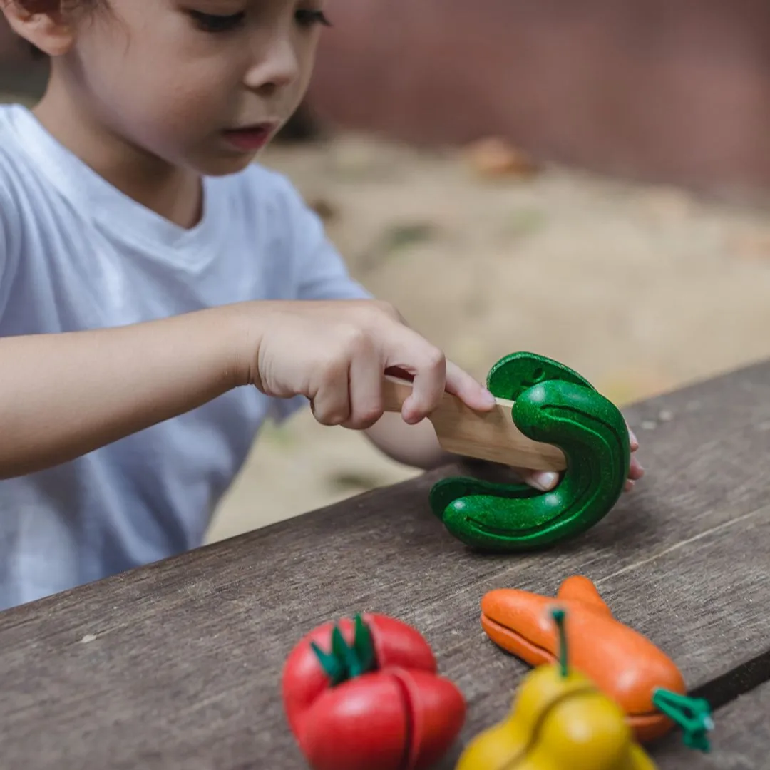 PlanToys Wonky Fruits et Légumes à Découper Bois 5 pièces