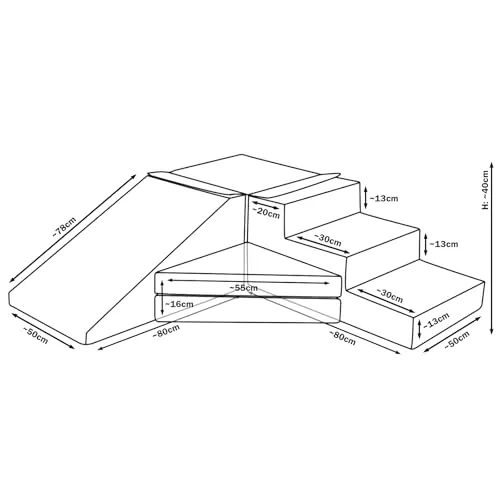 Velinda Set de 4 Blocs Mousse Boucle Crème Assise Jeu