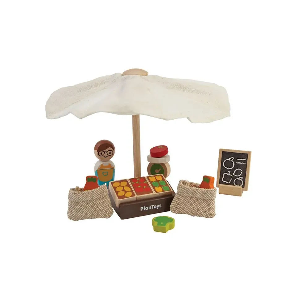 PlanToys PlanWorld Market mini marché bois 3 ans+