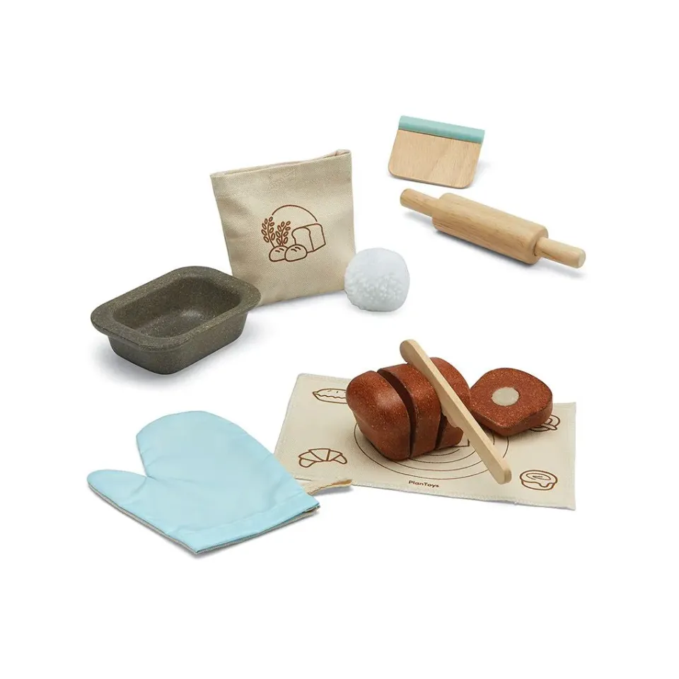 PlanToys Pain Set boulangerie bois 12 pièces