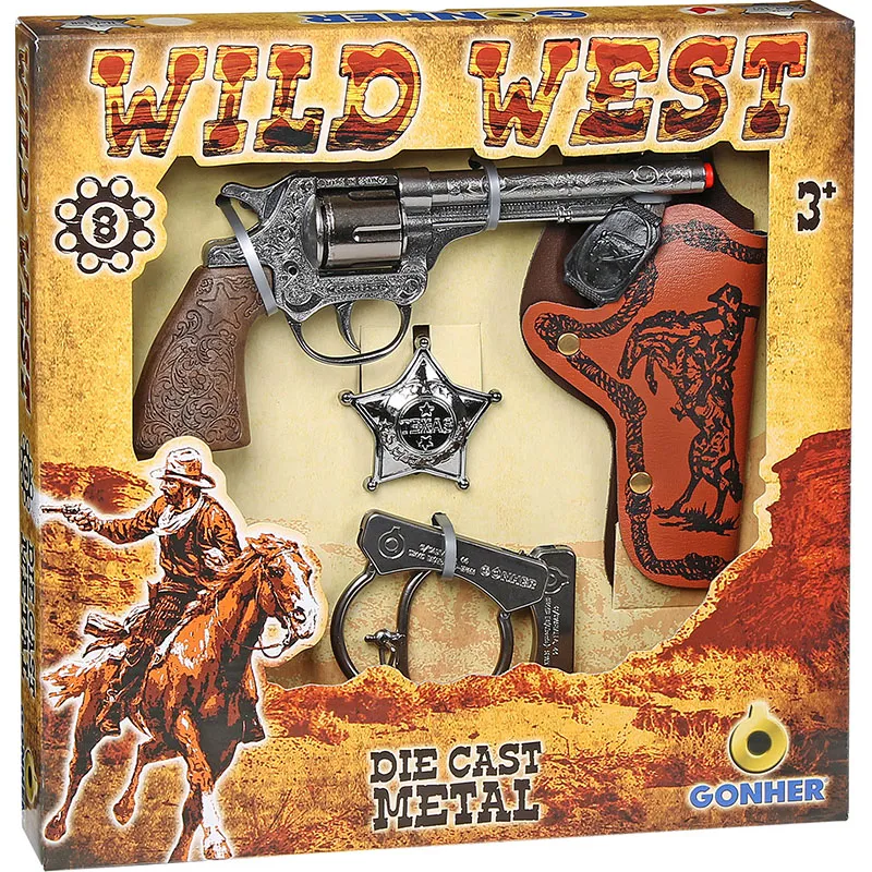 Gonher Wild West Set cowboy 8 coups métal
