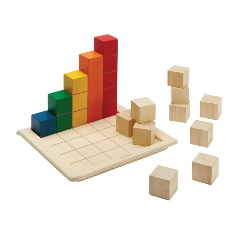 PlanToys Unit Plus Blocs à compter couleur bois 18 mois