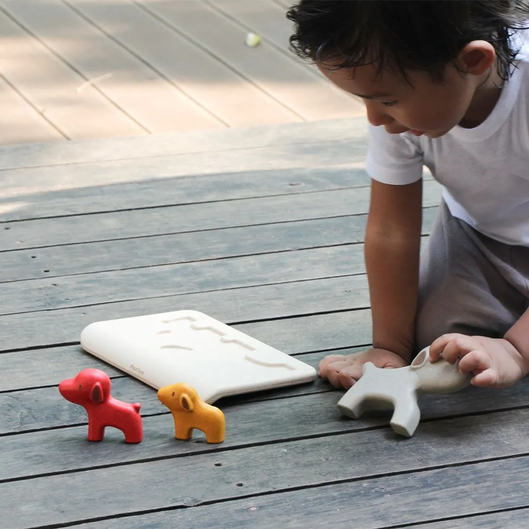 PlanToys Dog Puzzle chien bois 4 pièces dès 18 mois
