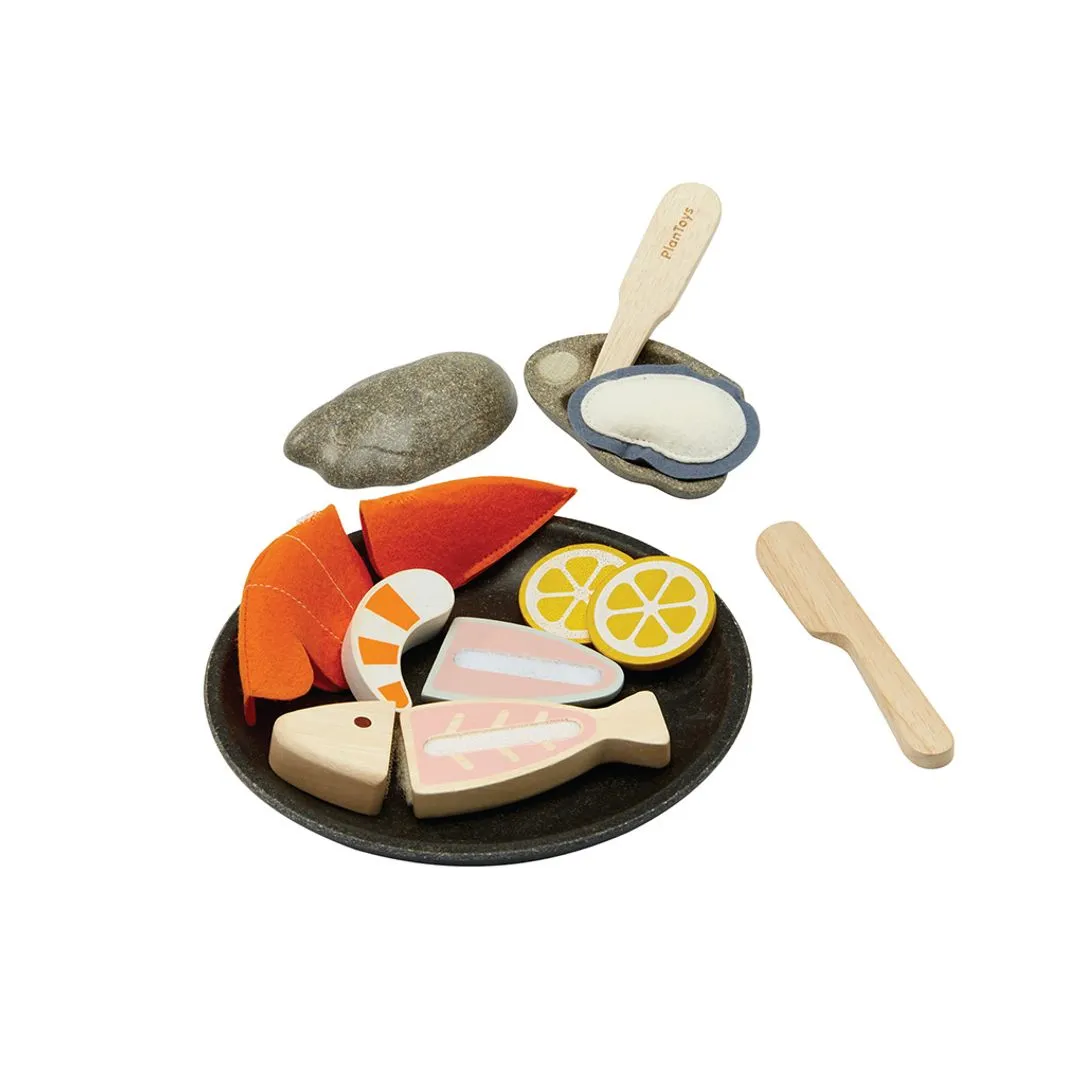 PlanToys Seafood Platter dinette fruits de mer bois