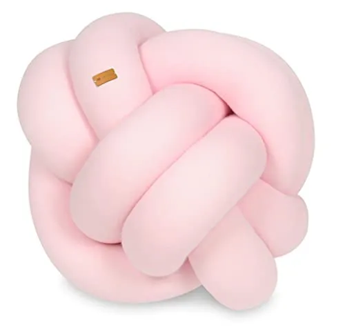 Velinda coussin nœud tressé déco rose clair 30 cm