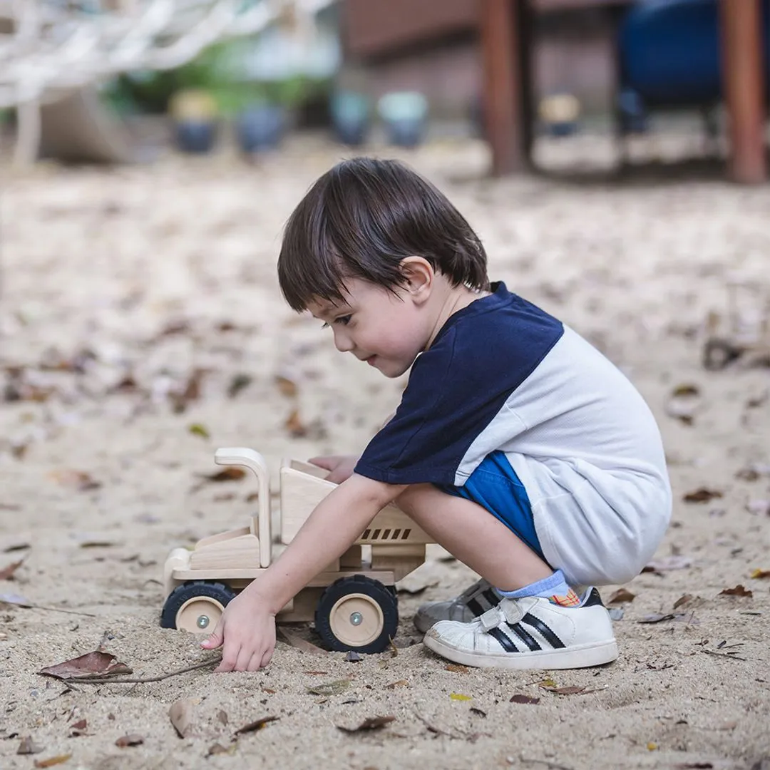 PlanToys Dump Truck camion benne bois levier