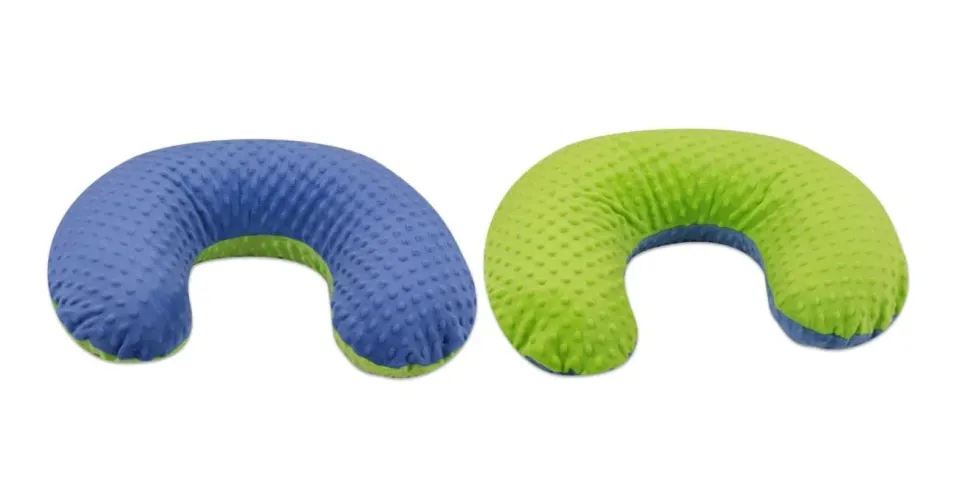 Velinda Minky Forme en C coussin allaitement bleu-vert