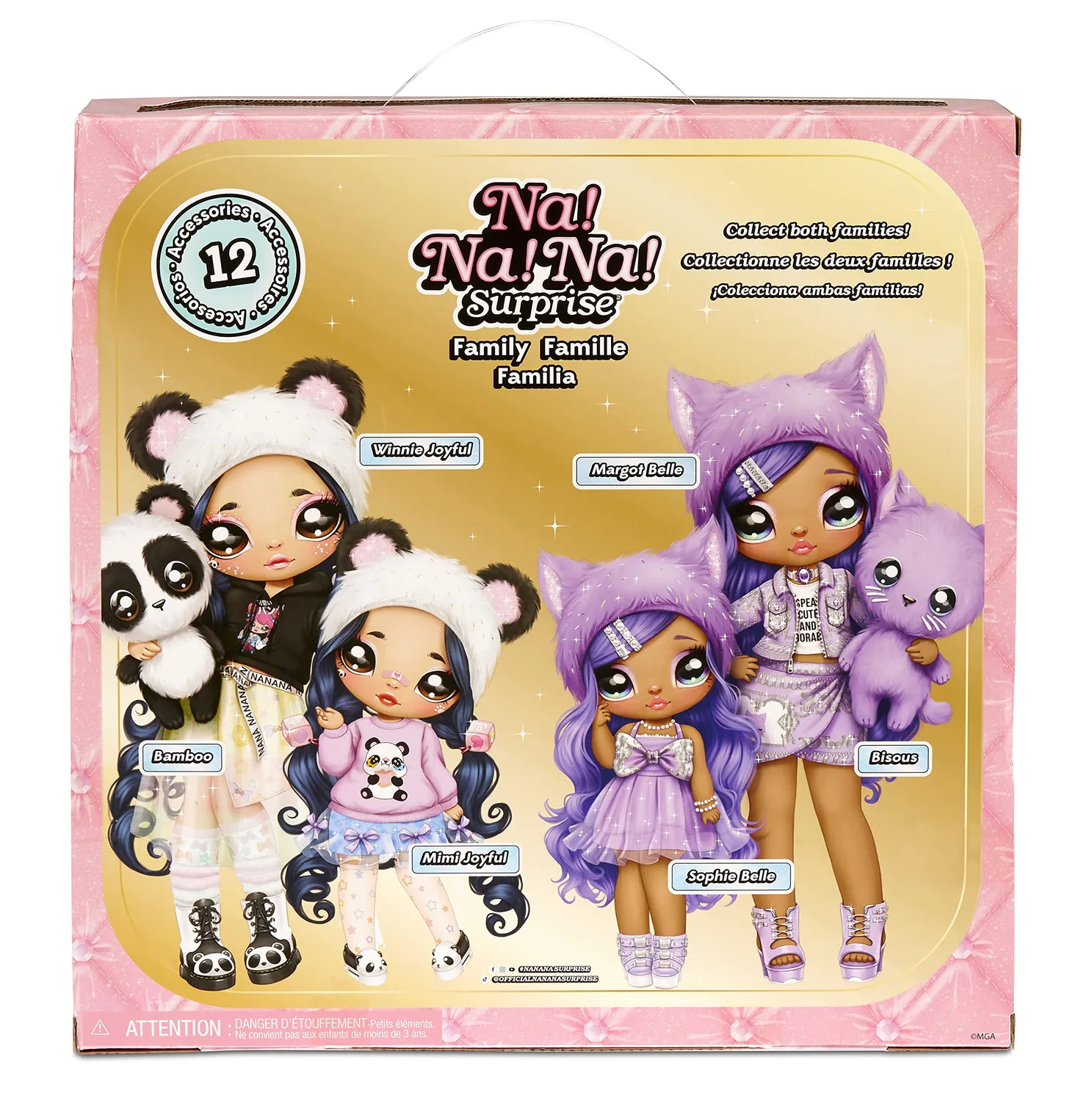 Na Na Na Surprise Family Lavender Kitty poupées 3 pièces chat