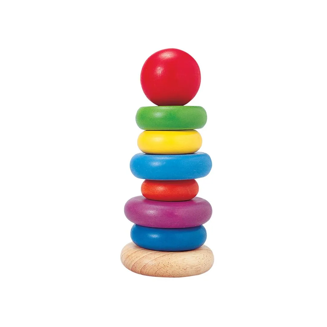 PlanToys Stacking Ring pyramide anneaux bois 12 mois