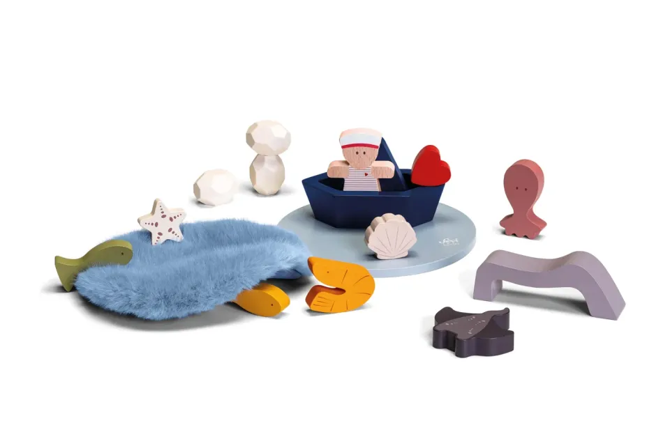 Trudi Sevi 83149 playset mer bois 17 pièces Sea Love