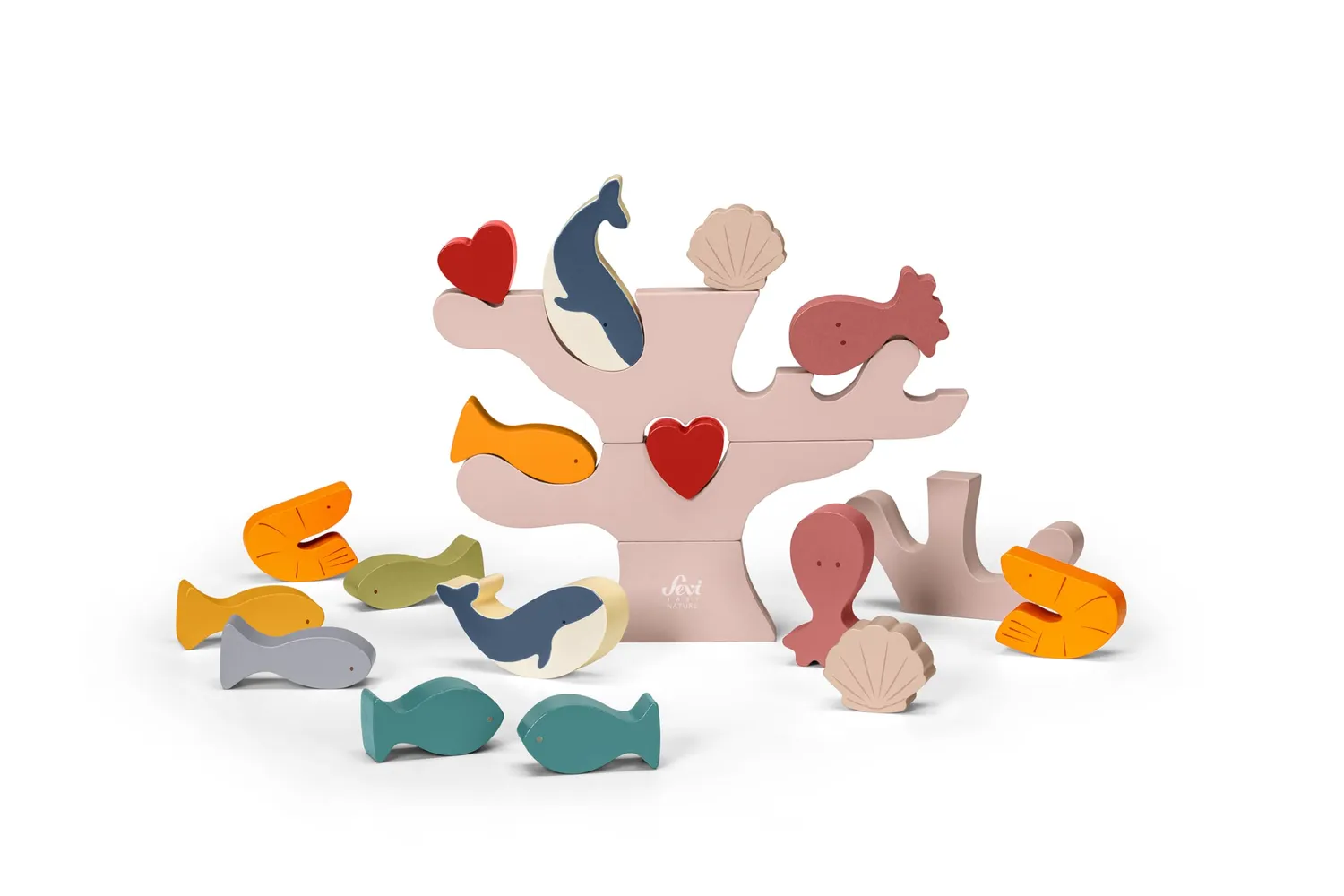 Sevi Sea Love 83145 jeu équilibre bois corail 20 pcs