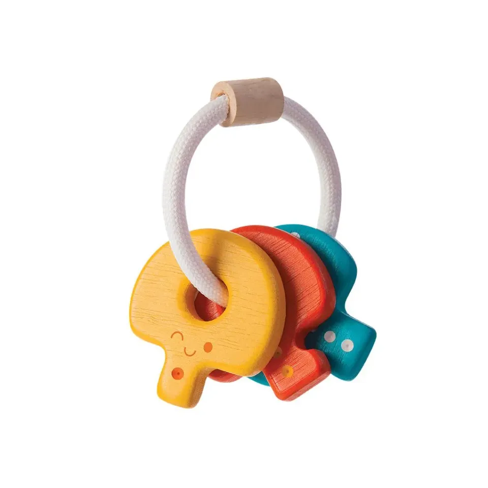 PlanToys Baby Key Rattle hochet clés bébé bois 0-6 mois