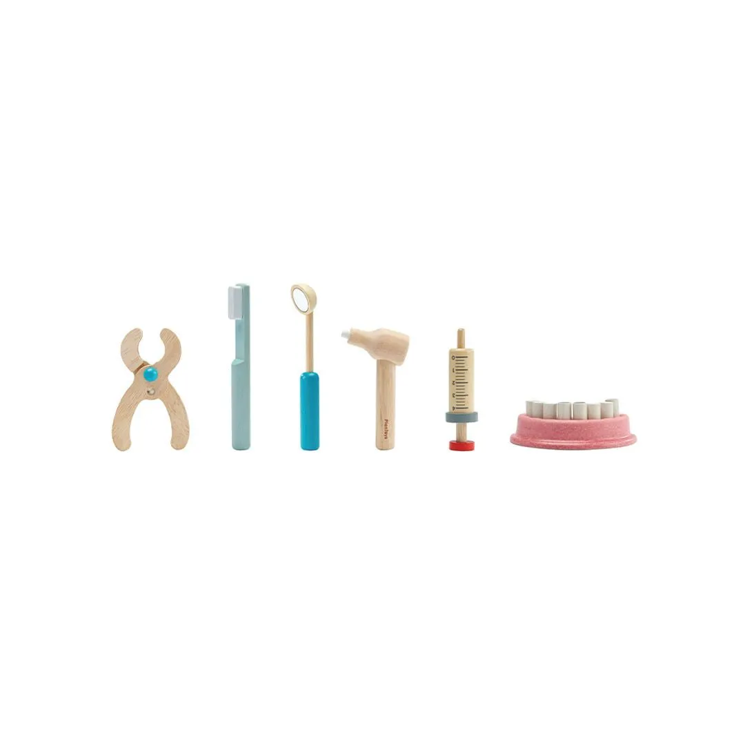 PlanToys Dentist Set mallette dentiste bois 9 pièces