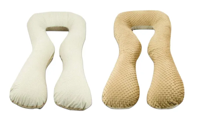 Velinda coussin de maternité forme U beige à carreaux
