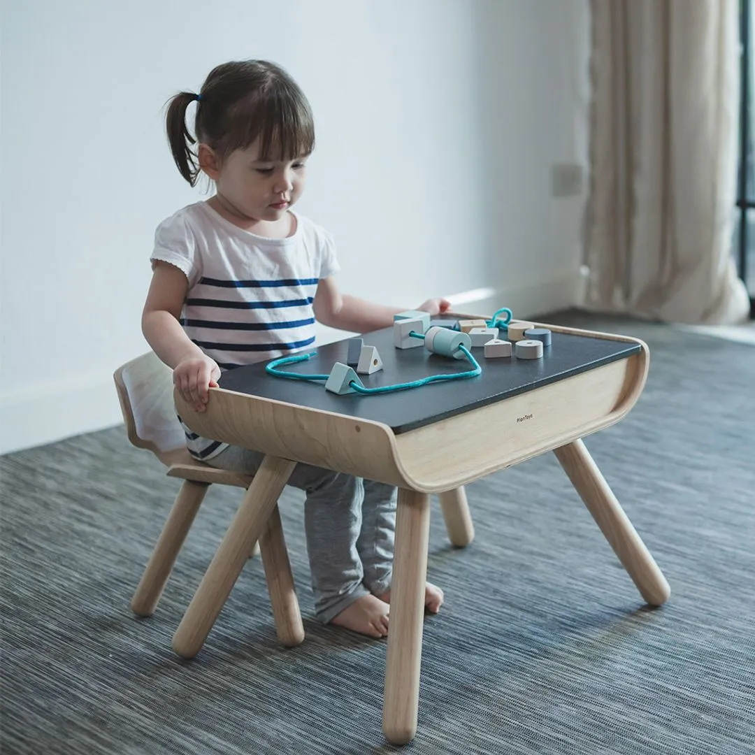 PlanToys Table Chair table chaise enfant noir ardoise