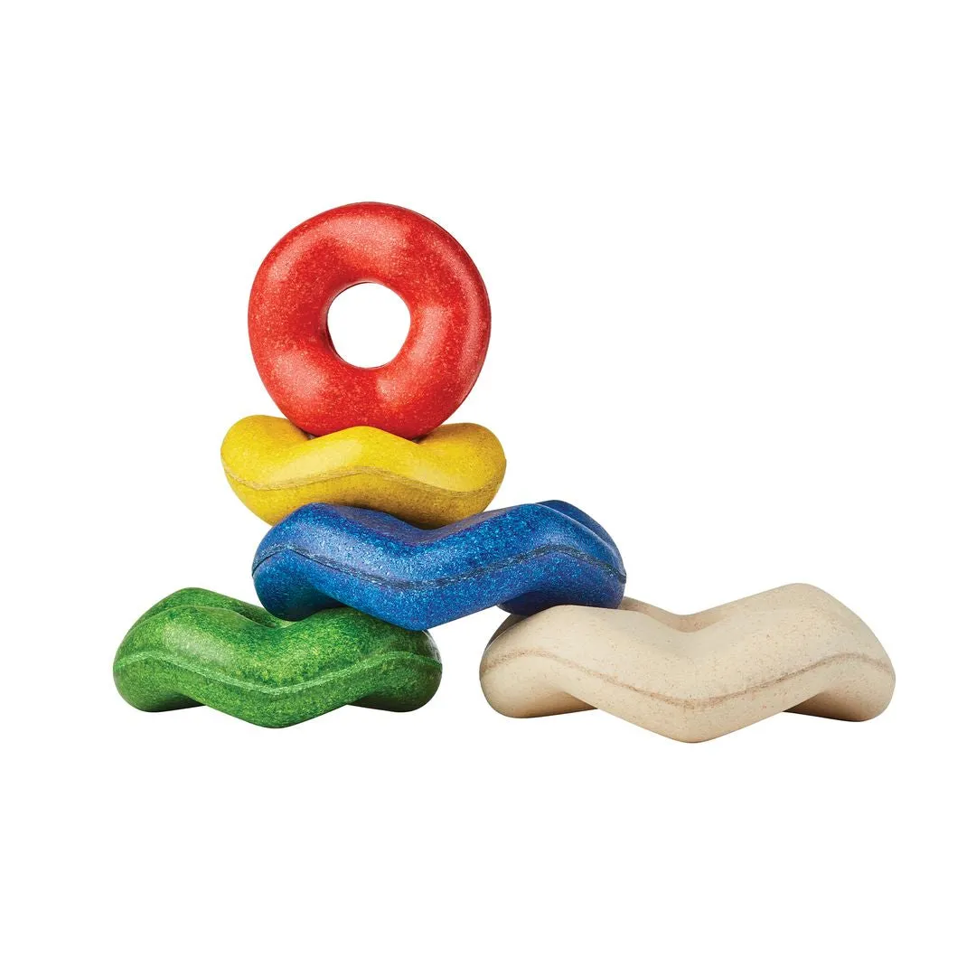 PlanToys Wave Stacker empilable vagues bébé bois