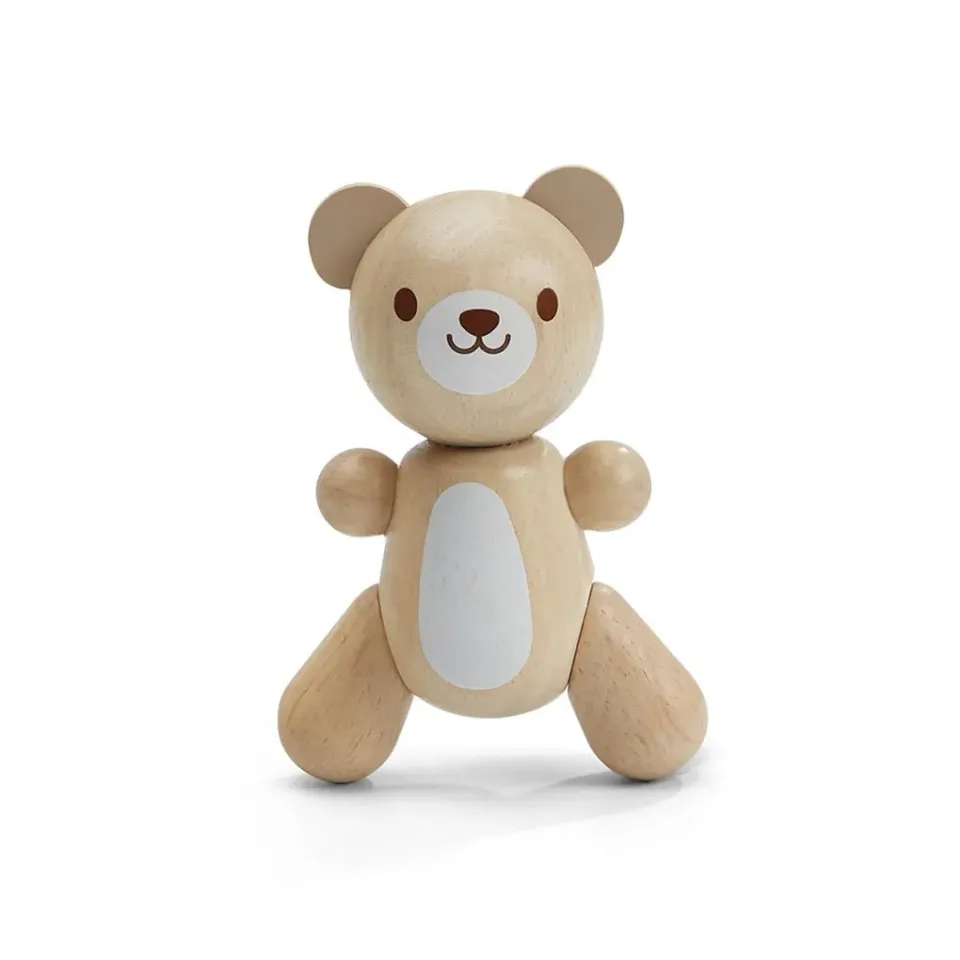 PlanToys Petit Ours figurine bois articulée bébé