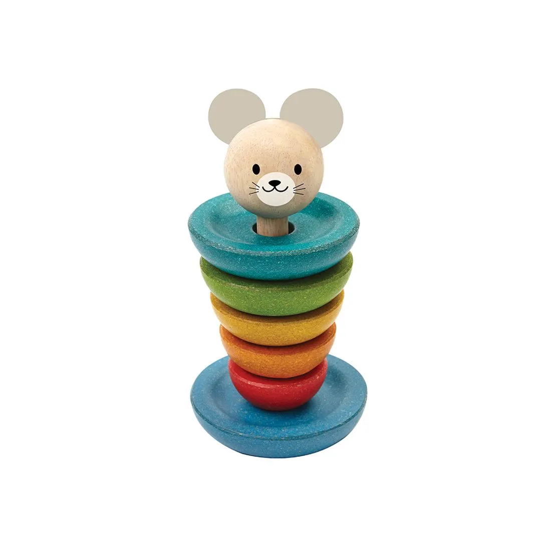 PlanToys Souris Anneaux à empiler jouet bois 12 mois