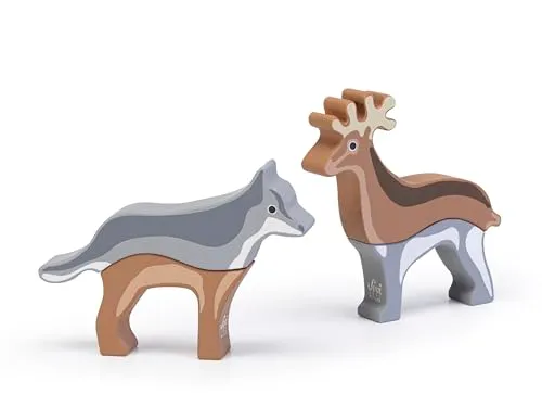 Sevi Nature 87865 jeu en bois mix & match loup-cerf