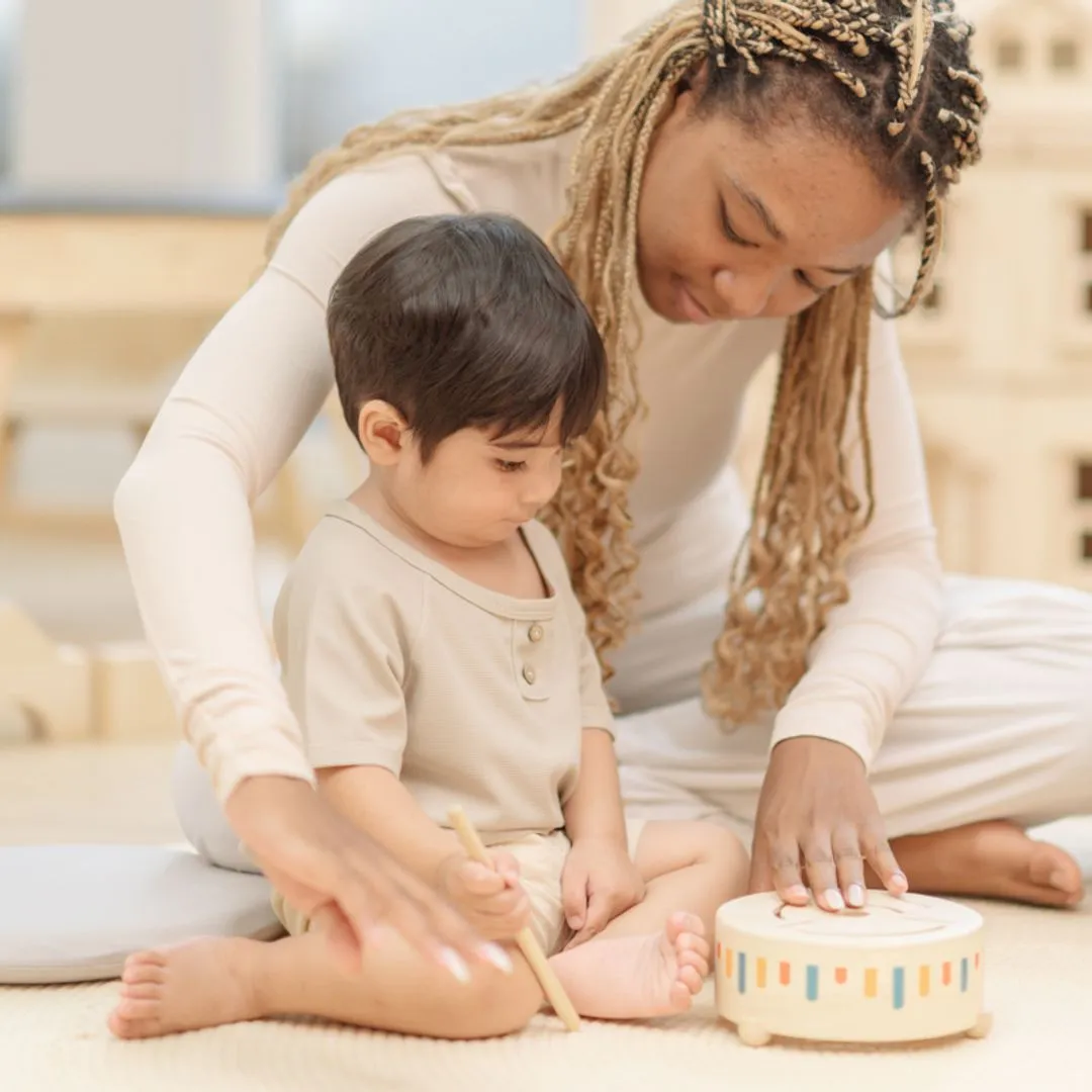 PlanToys Wooden Sensory Drum tambour bébé bois