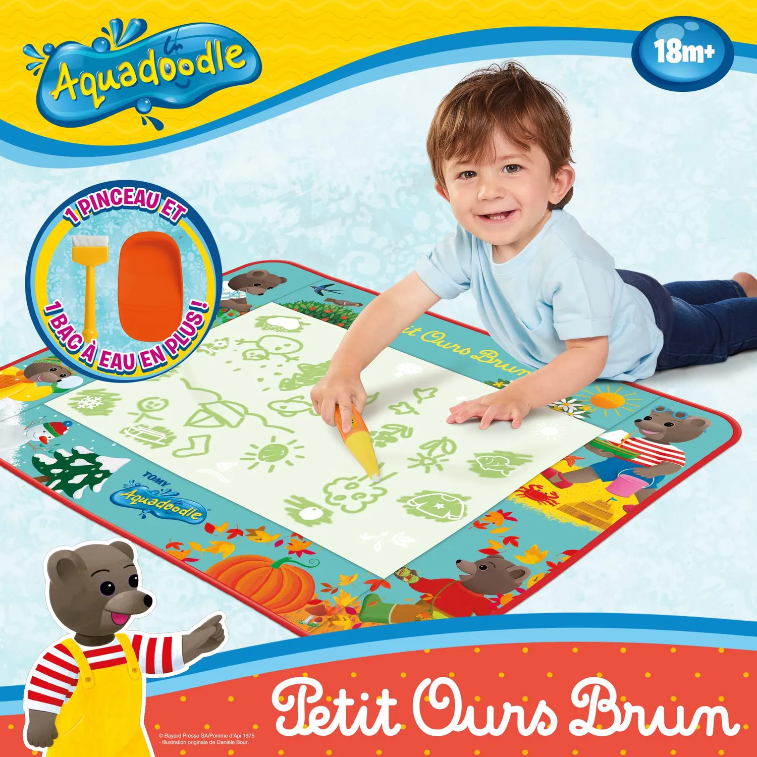 Tomy Aquadoodle Petit Ours Brun Tapis Dessin Eau 75x55