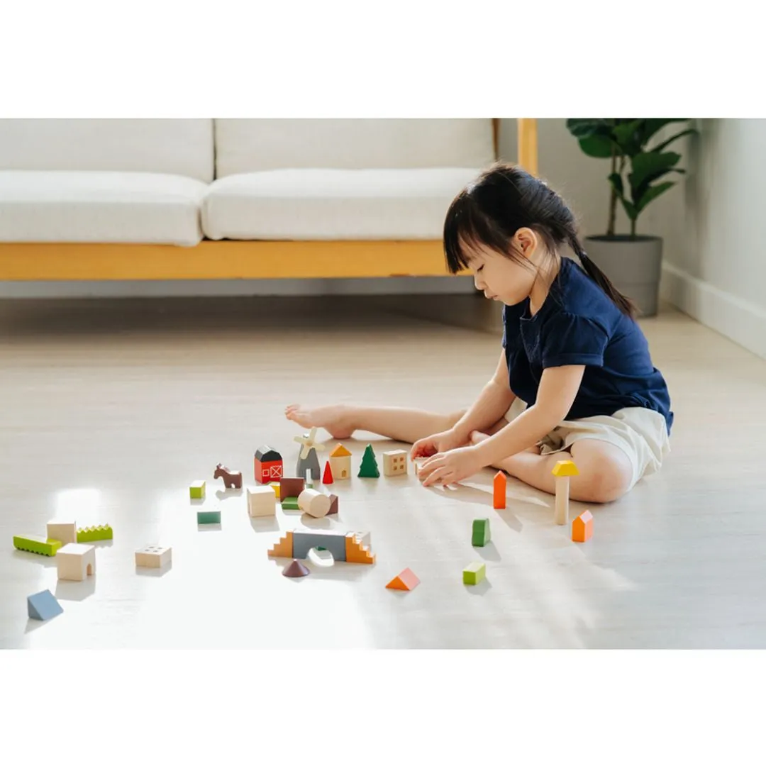 PlanToys Countryside Blocks cubes campagne 45 pièces