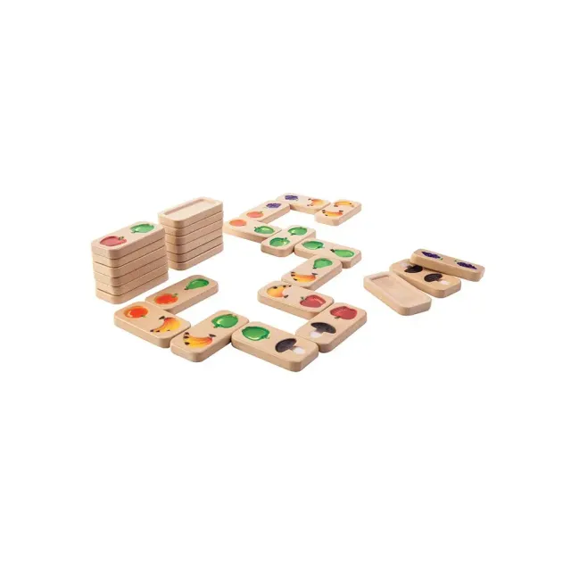 PlanToys Fruit Veggie Domino jeu dominos bois 28 pièces