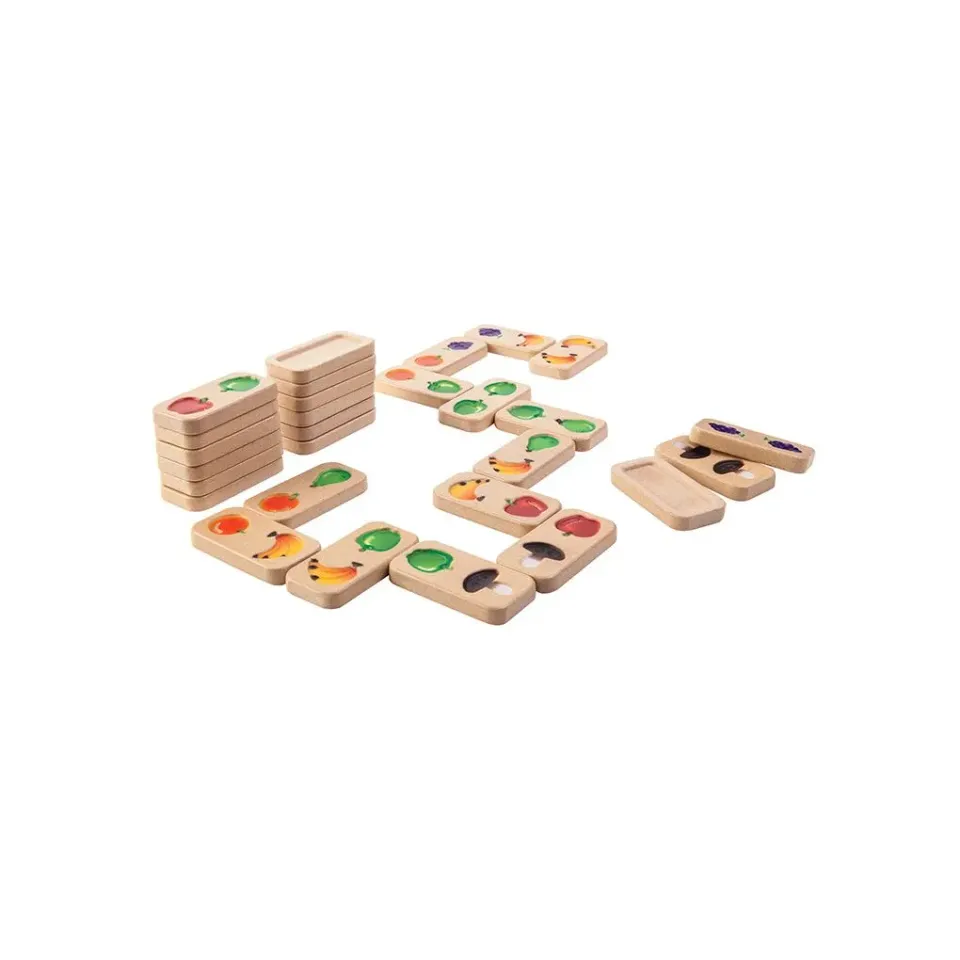 PlanToys Fruit Veggie Domino jeu dominos bois 28 pièces