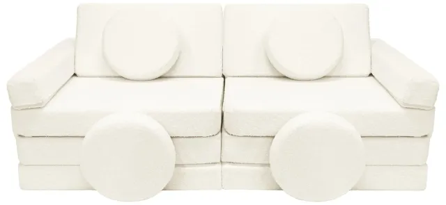 Velinda Canapé Bouclé Voiture avec Volant canapé mousse crème 15 blocs