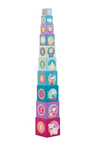 Sevi Cubes Conte de Fées tour empilable 10 cubes bois