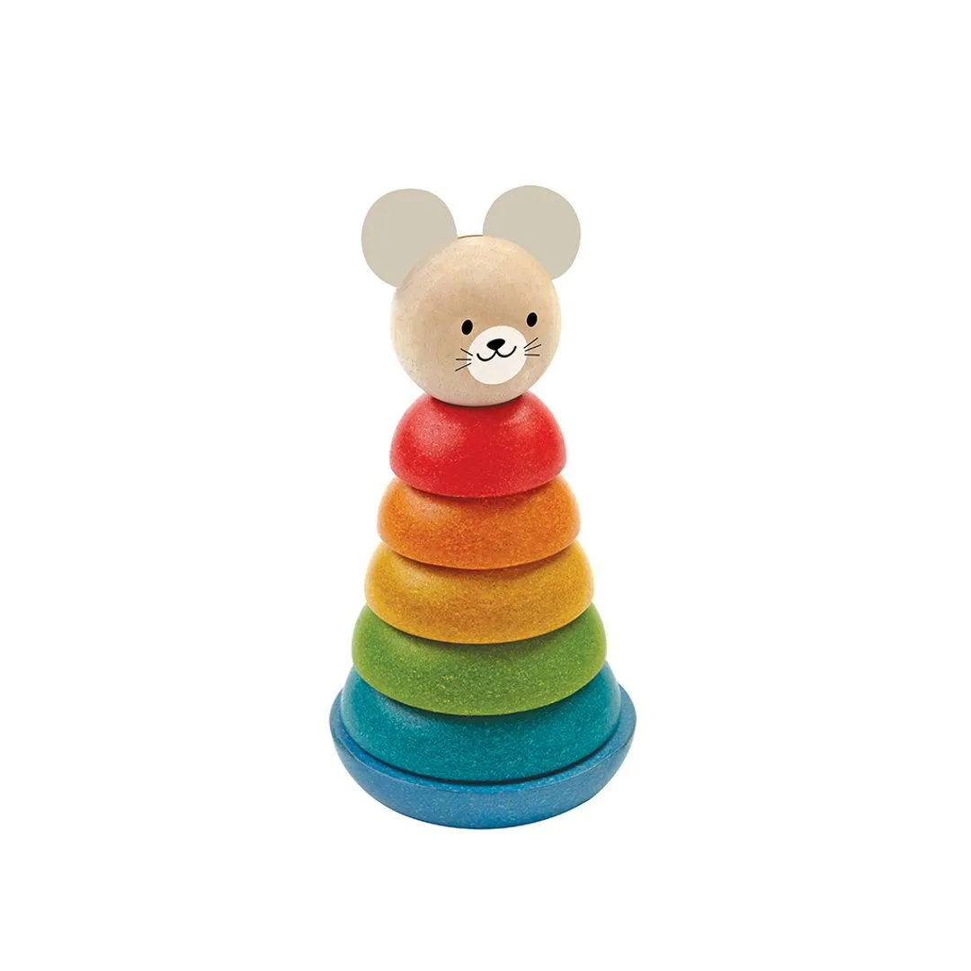 PlanToys Souris Anneaux à empiler jouet bois 12 mois