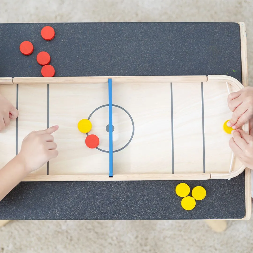 PlanToys 2-In-1 Shuffleboard Game jeu de palets bois 2 en 1