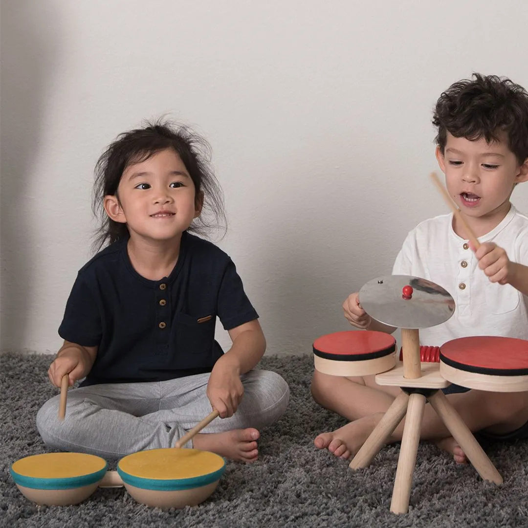 PlanToys Double Drum tambour double bois dès 3 ans