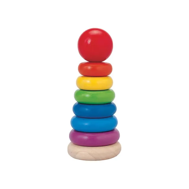 PlanToys Stacking Ring pyramide anneaux bois 12 mois