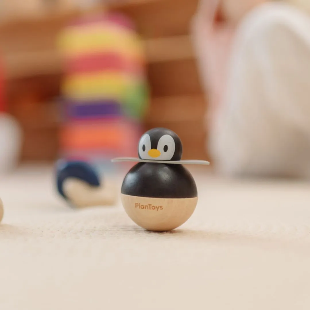 PlanToys Penguin Wobbler culbuto bois 3 mois+