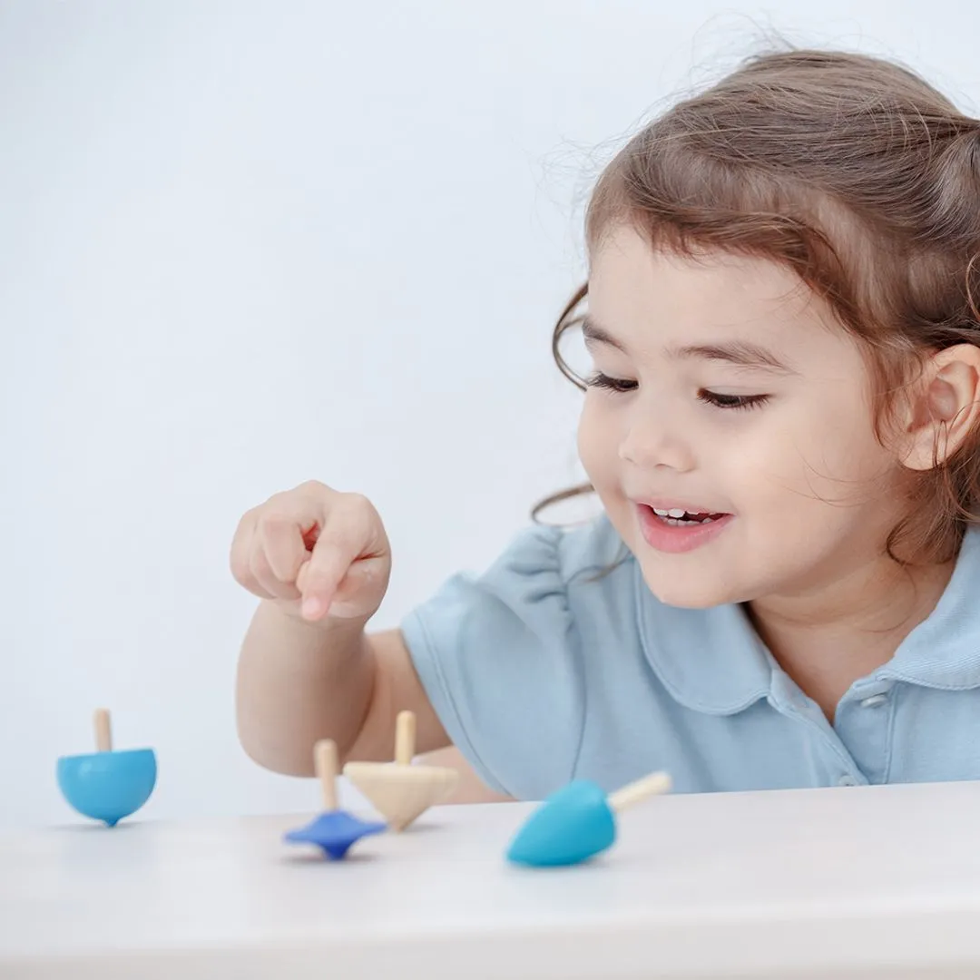 PlanToys PlanMini Spinning Tops toupies bois lot 4