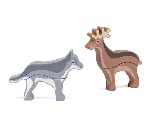 Sevi Nature 87865 jeu en bois mix & match loup-cerf