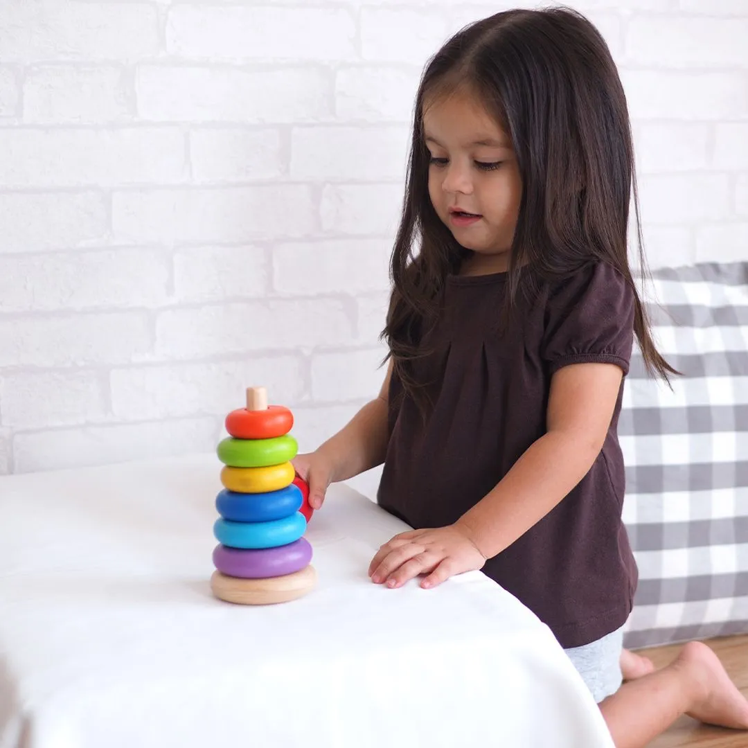 PlanToys Stacking Ring pyramide anneaux bois 12 mois