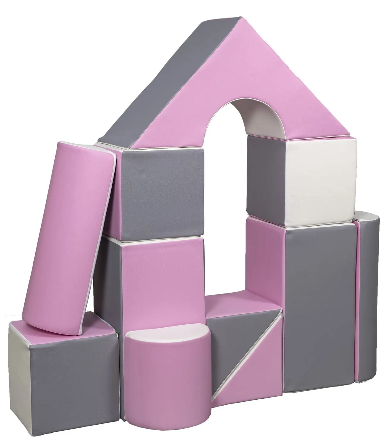 Velinda Blocs mousse 11 pièces pastel rose bleu jaune motricité