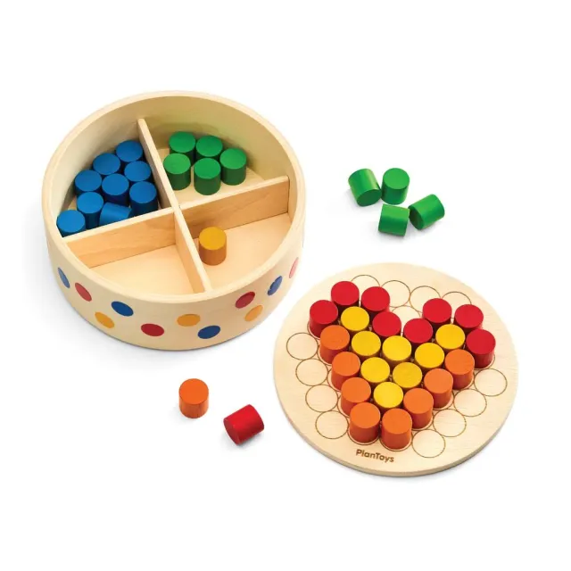 PlanToys Pattern Peg Board mosaïque picots bois 3 ans