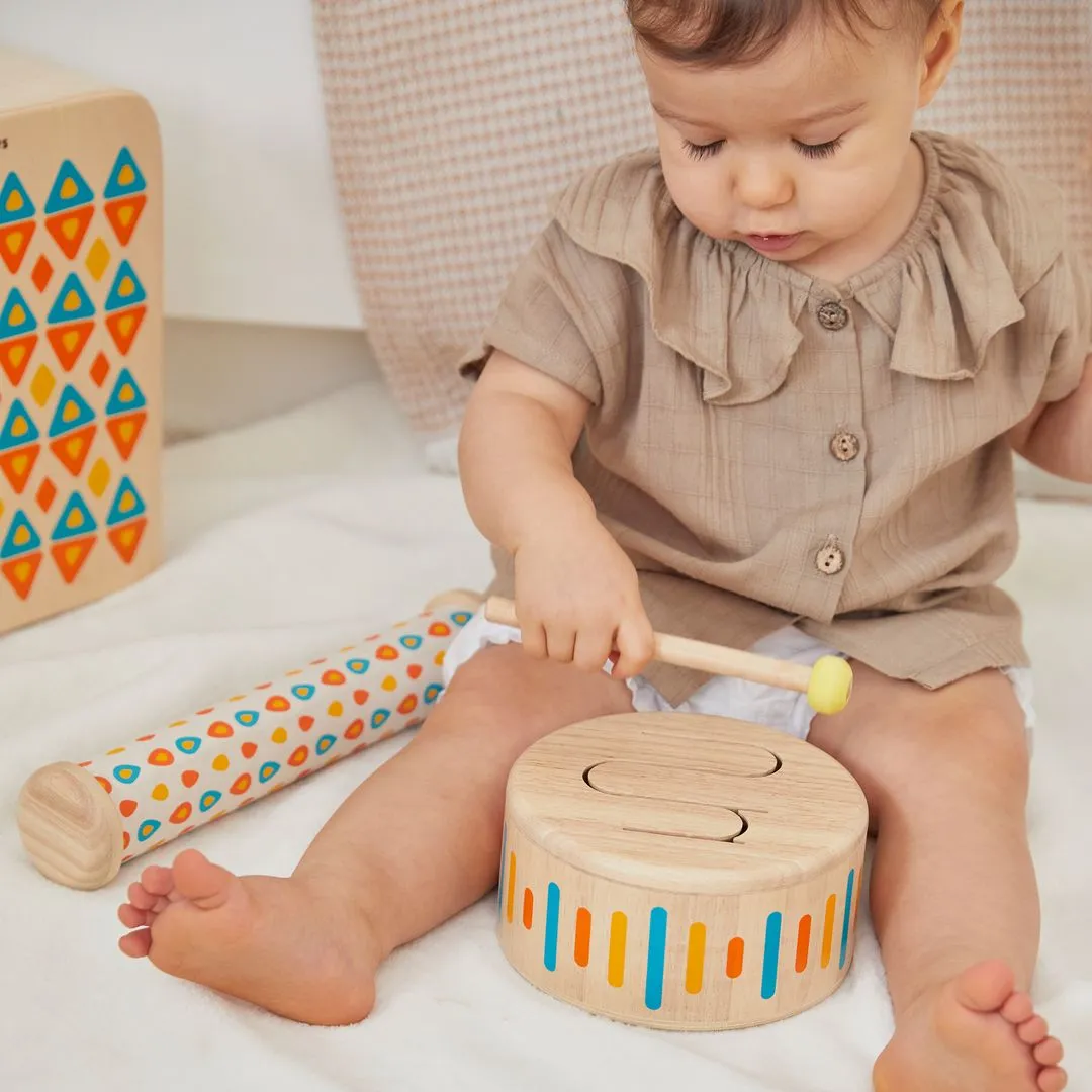 PlanToys Solid Drum II tambour bébé bois 18 mois