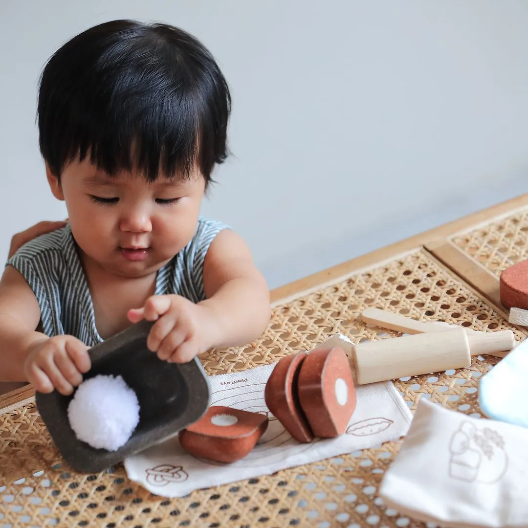 PlanToys Pain Set boulangerie bois 12 pièces