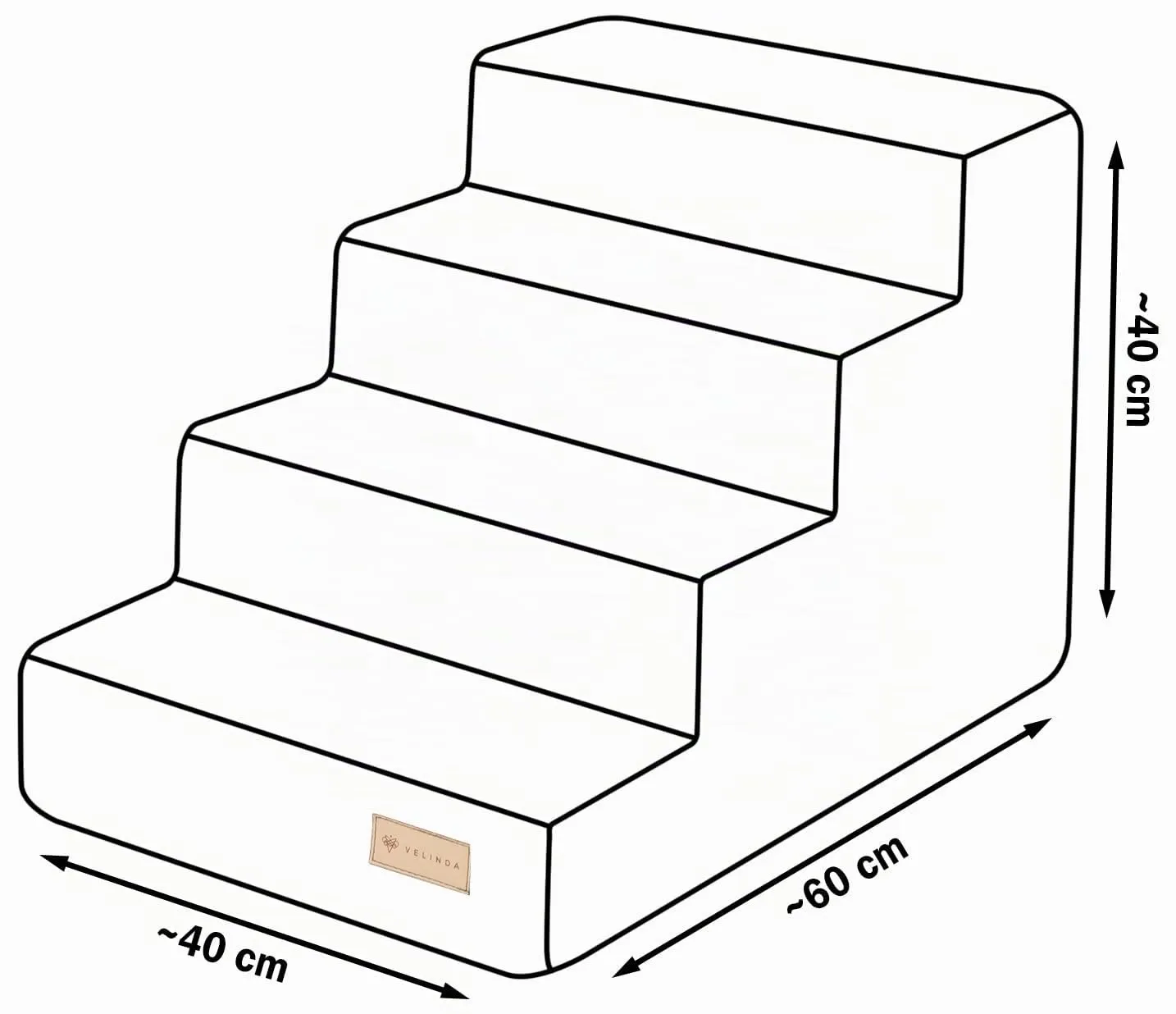 Velinda escalier mousse chien chat 4 marches rose