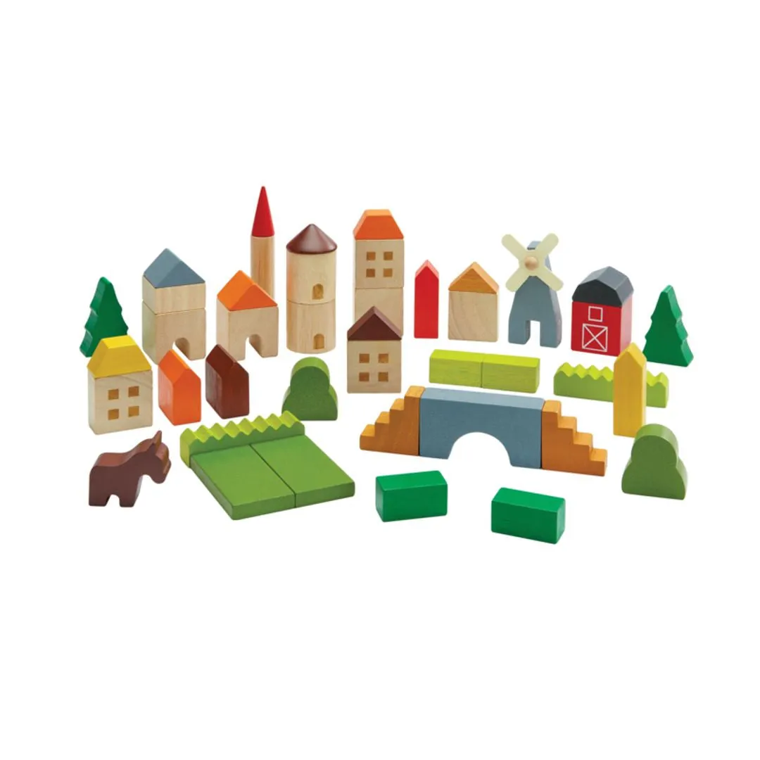 PlanToys Countryside Blocks cubes campagne 45 pièces